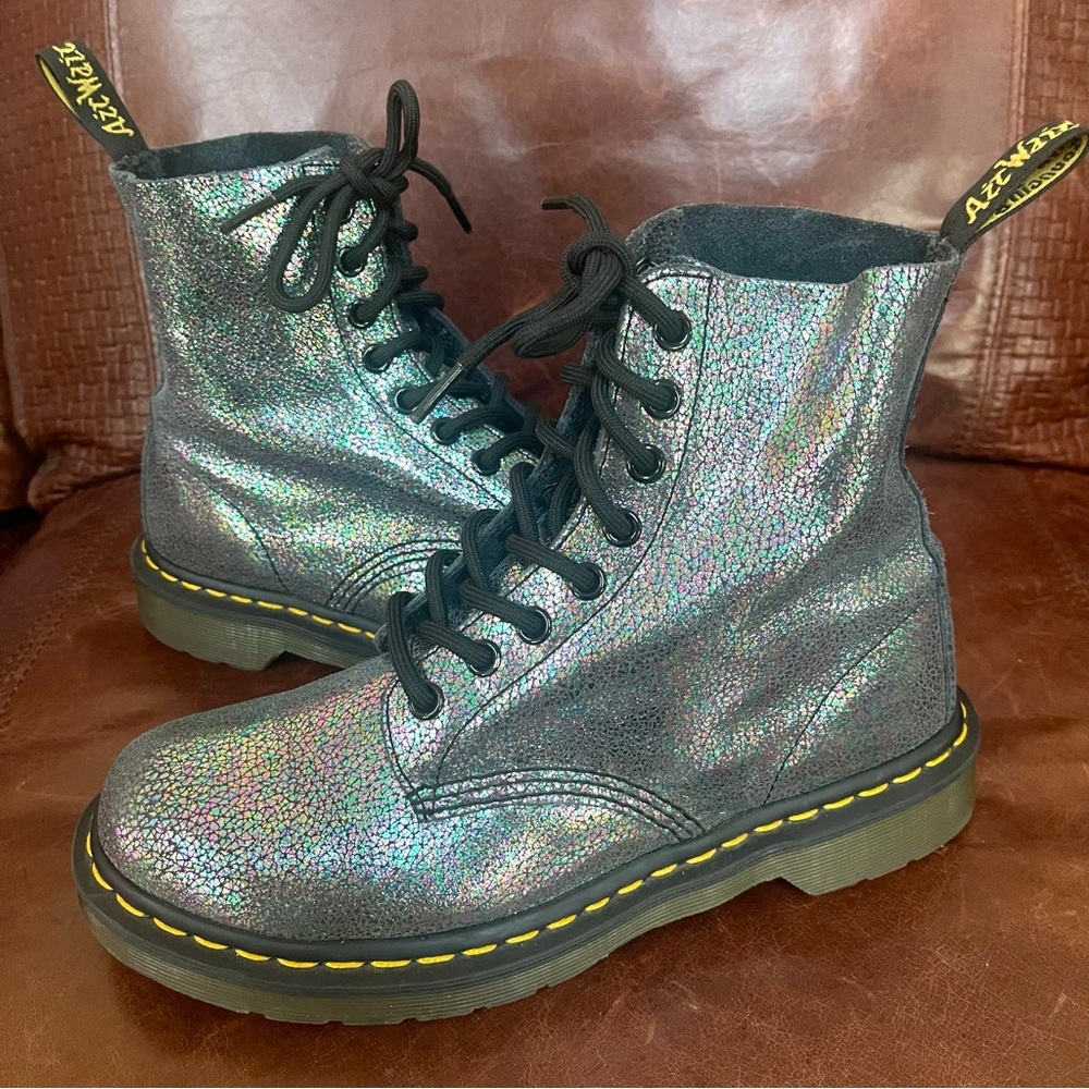 Dr. Martens 1460 Pascal Sparkle Iridescent Metallic Sheen Lace Up Boots Size 7 - Picture 5 of 14